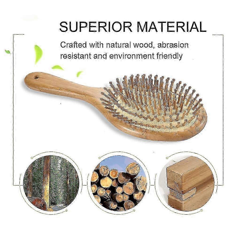 Wooden Hair Brush With Air Cushion Combs For Scalp Massage Anti-static, No Hair Tangle,1310