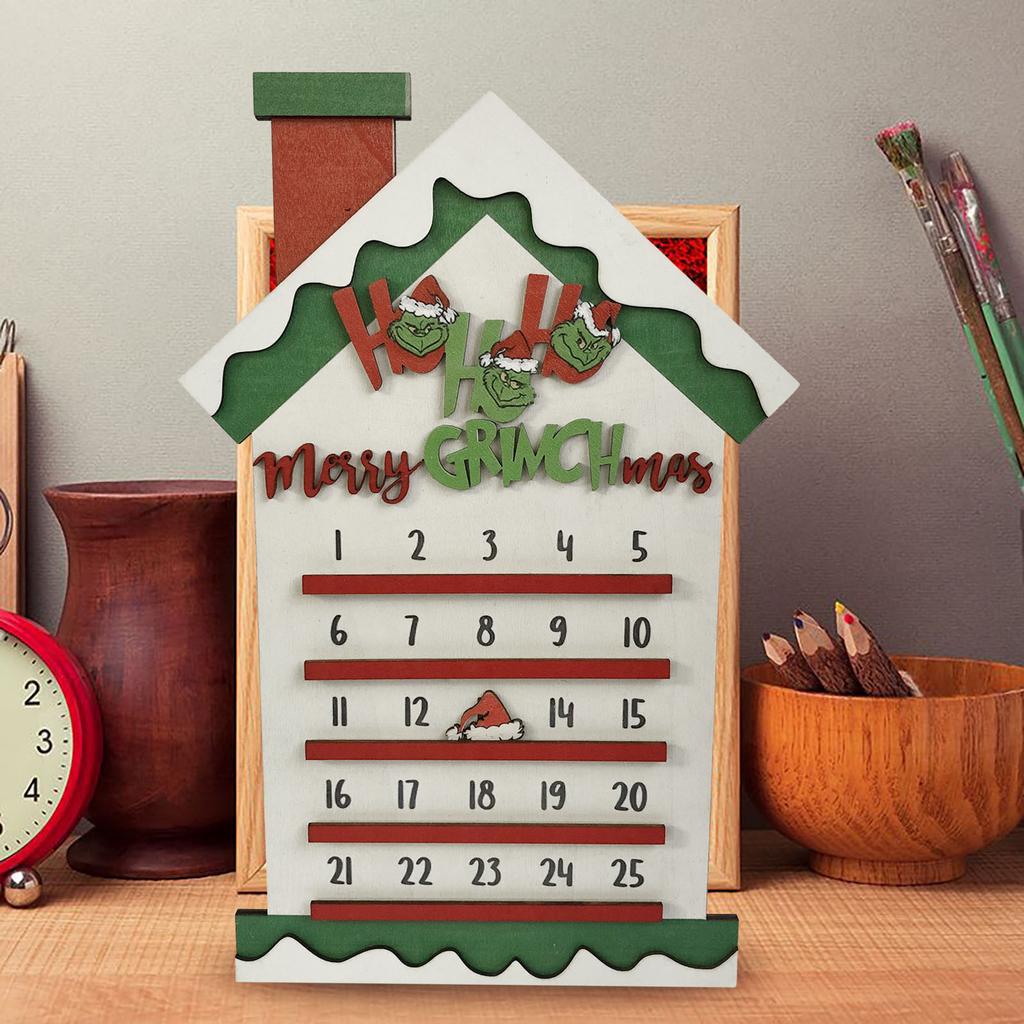 Christmas Calendar Countdown Wooden Festive Ornaments Advent Gift By Christmas