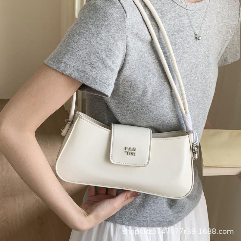 Women's ins fashion new cross-body trendy women's bag 2025 spring and summer armpit baguette bag Korean ballet style shoulder bag