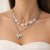 European and American Valentine's Day jewelry high-end love necklace creative gift peach heart photo frame pendant collarbone chain women