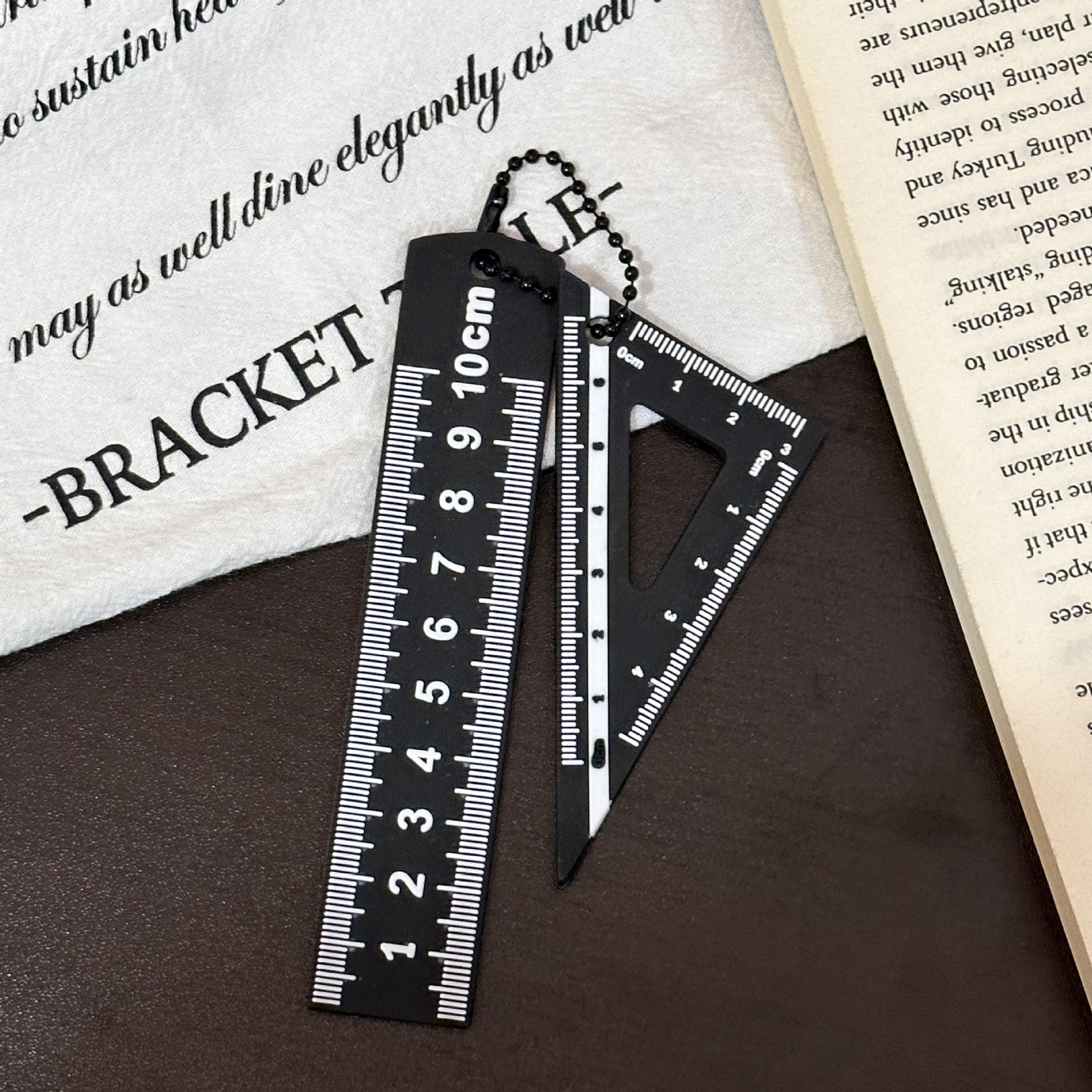 

Ins-Style PVC Ruler Keychain Ornament - Trendy Backpack Pendant Souvenir