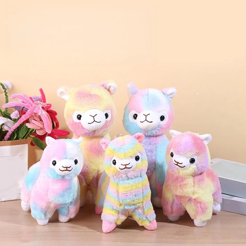 1Pcs Standing Posture Stuffed Animal Sheep Doll 28Cm Colorful Alpaca Plush Toy Sleeping Companion For Kids