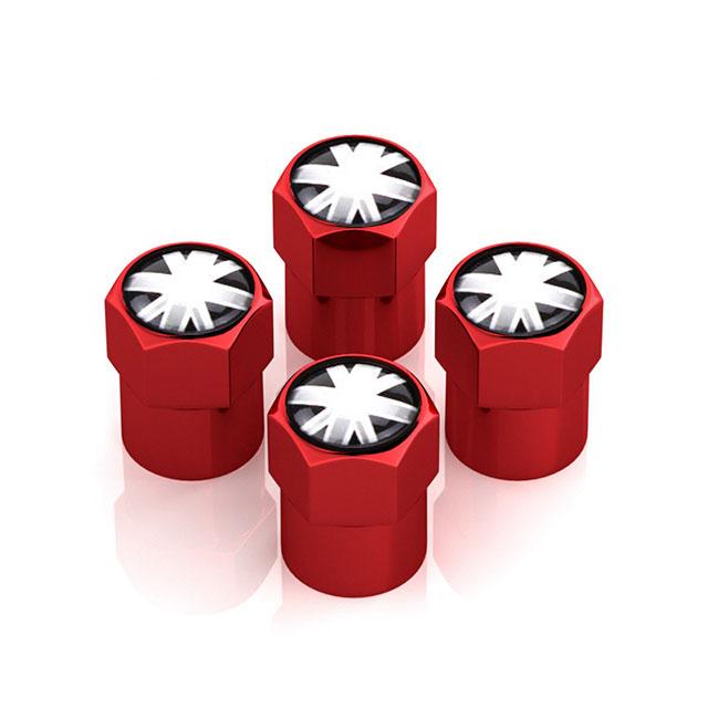 4Pcs/Set Car Tire Valve Caps Wheel Valve Cap Auto Tyre Air Valve Stem Caps Dust Cover for F1 UK Flag Car Vehicles Styling
