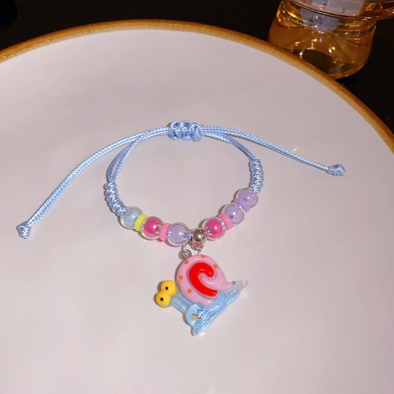 Adjustable Acrylic Cartoon Character Pendant Bracelet Braided Rope Bracelet Jewelry Friendship Bracelets for Girls Women