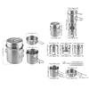 Stainless Steel Portable Camping Stove With Mesh Pouch Camping Pot Set  Outdoor Cooking