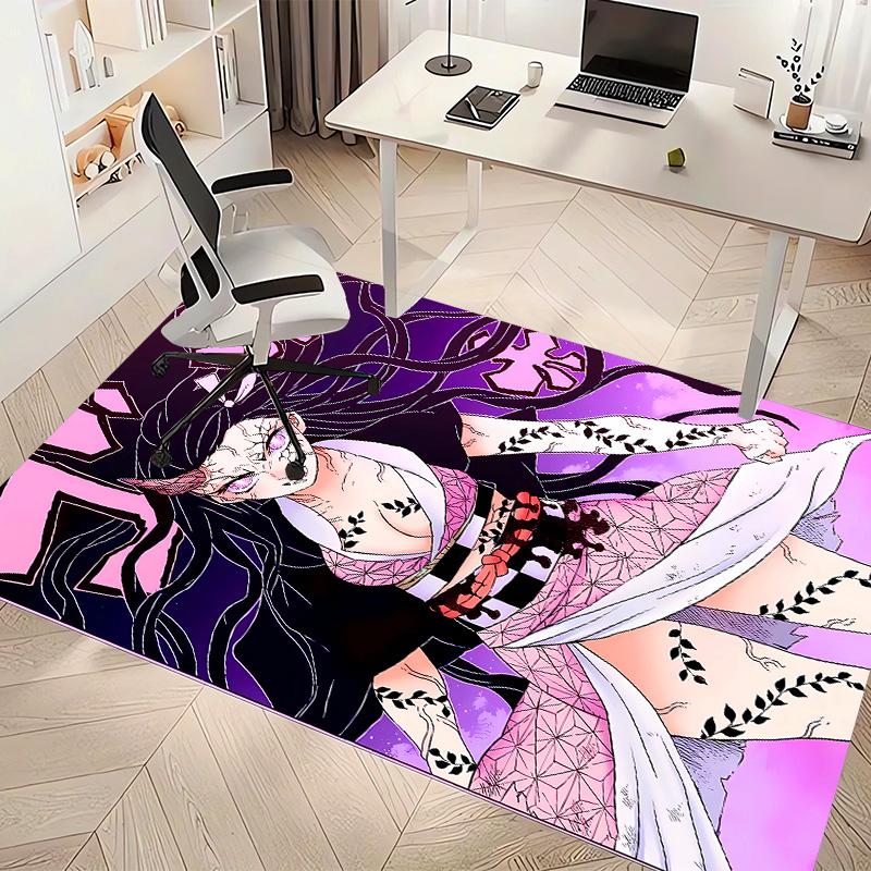 Demon Slayer Nezuko2 Printed Absorbent Washable Carpet, Non-Slip Bathroom Mats, Kitchen Rugs, Yoga Mat,Living Room Entrance, Camping Picnic Rugs