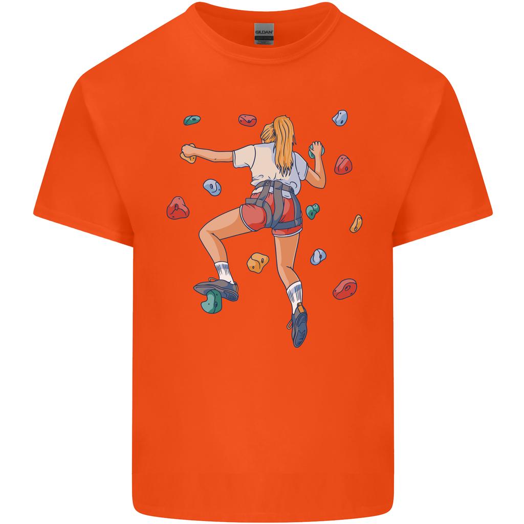 Female Rock Climber Climbing Wall Unisexs Light Cotton TShirt