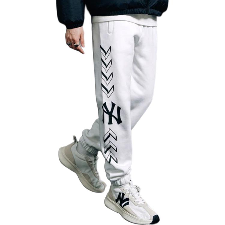 MLB Side Logo Velour Cuffed Jogger Pants Unisex Bottoms White 3ATPS0216-50IVS