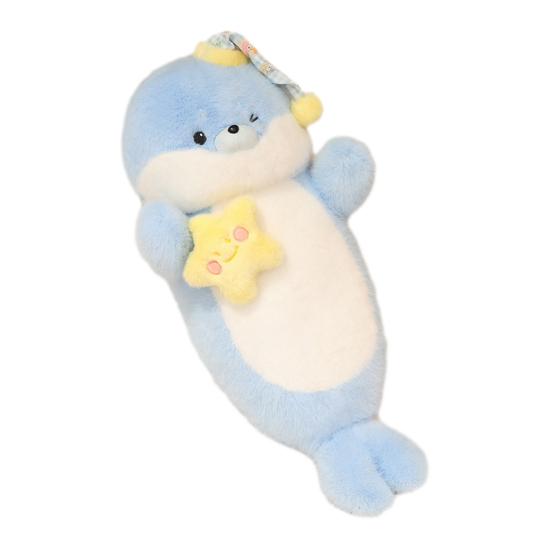 70CM Seal Doll Plush Body Pillow 70cm Soft Stuffed Elongated Seal Pillow for Sleeping Back