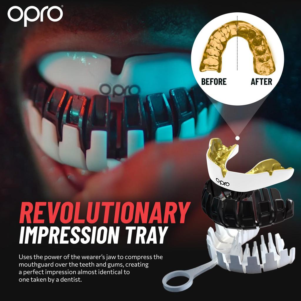 OPRO Sports Mouthguard Custom for Martial Mouthguard "Instant Fit" Sports, Arts, Rugby, Boxing, Youth/Junior (Kids/Clear)