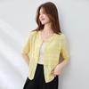 Women's Pure Cotton Hollow-Out Short Sleeve Cardigan