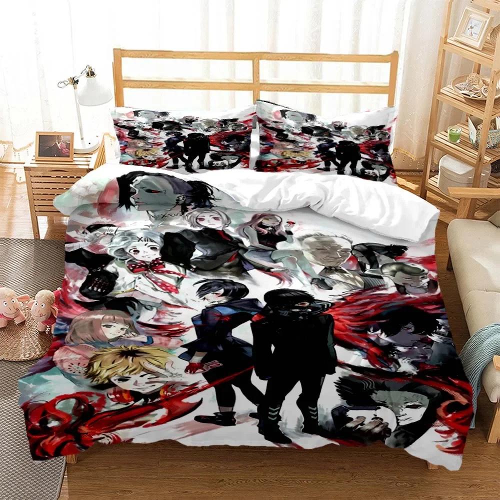 Tokyo Ghoul Digital Print Polyester Bedding Sets Child Kids Covers Boys Bed Linen Set For Teens Bedding Set King Size