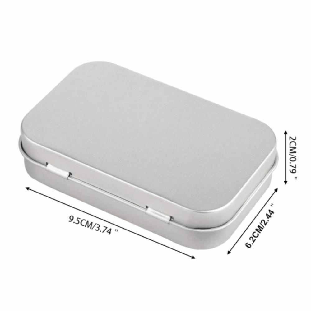 6Pcs Mini Metal Metal Storage Box Silver 9.5x6x2cm Small Storage Box Empty Tinplate Box Christmas Present
