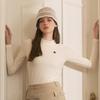 ONOFF Women'S Boat Neck Fleece-Lined T-Shirt Of9203Lb_Ivory