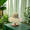 (One Size, Beige) Women's Woven Sun Hats Outdoor Fashionable Mesh Pearl Wide Brim Sun Protection Beach Hat