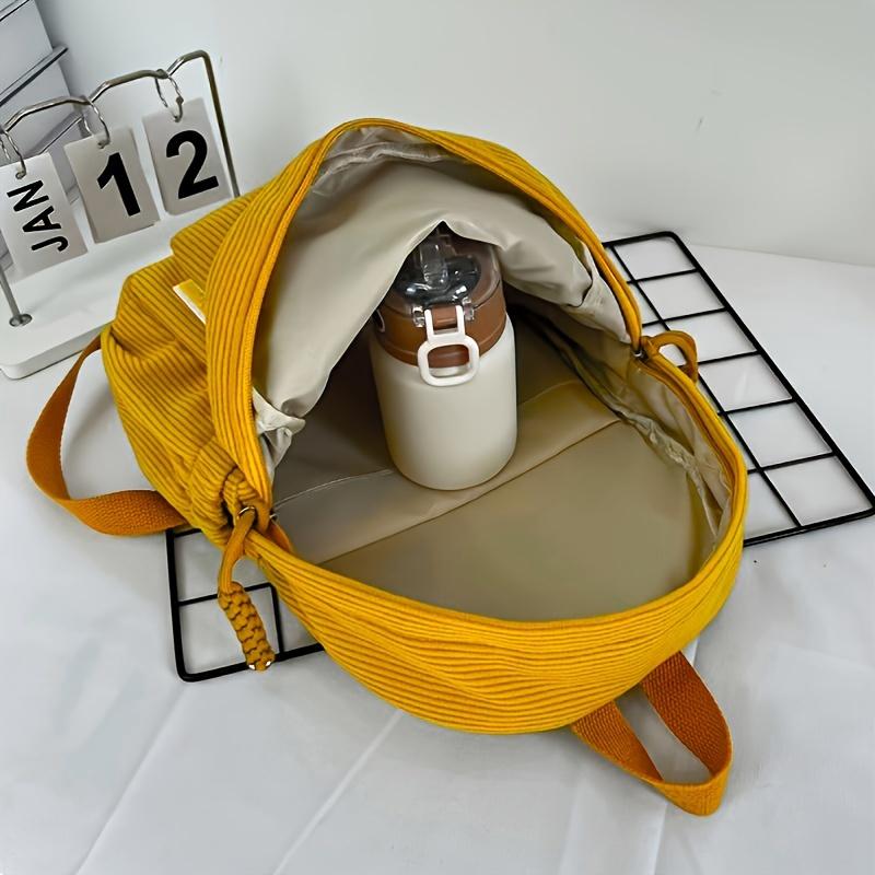 Mochilas Femininas de Veludo Cotelê Japonês Vários Bolsos Mochila de Viagem Mochila Escolar da Moda Volta às Aulas