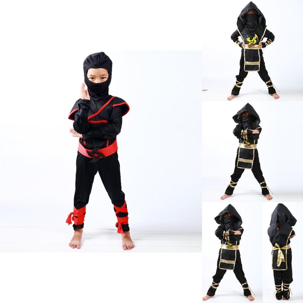 Authentic Japanese Warrior Boys Kids Ninja Assassin Fancy Dress Costume For Parties