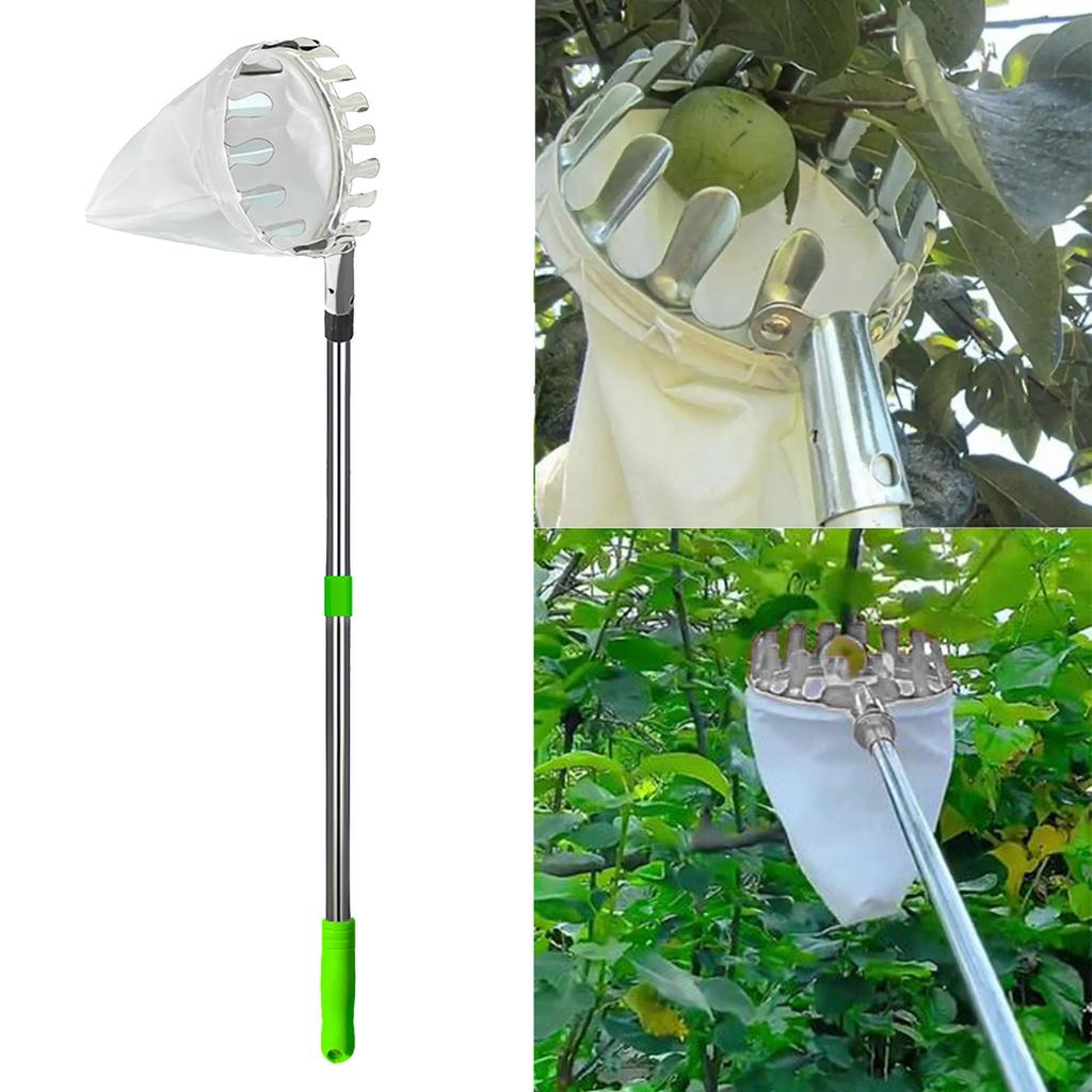 Multipurpose Garden Fruit Pickers And Gatherer Tool Telescoping Stainless Steel Fruit Pickers Easy Harvesting