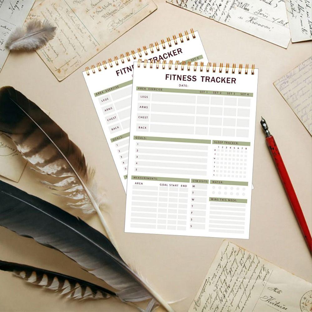 52 Sheets Spiral Fitness Journal Notebooks Portable To Do List Notepad  Women/Men