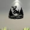 Metal Deer Wall Art, Minimalist Iron Sculpture for Home Living Room Bedroom Office Decor, Rustic Farmhouse Hanging Ornament, Durable Housewarming Gift