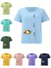 Damska Modna Kolorowy Nadruk Casualowa Bawełniana Len Krótki Rękaw Okrągły Dekolt T-shirt Koszula Rekreacyjna Luźna Letnia Bluzka Top