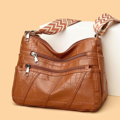 Middle-aged and Elderly Bag Middle-aged Soft Leather Single-shoulder Crossbody Bag Large-capacity Grandma Bag Casually