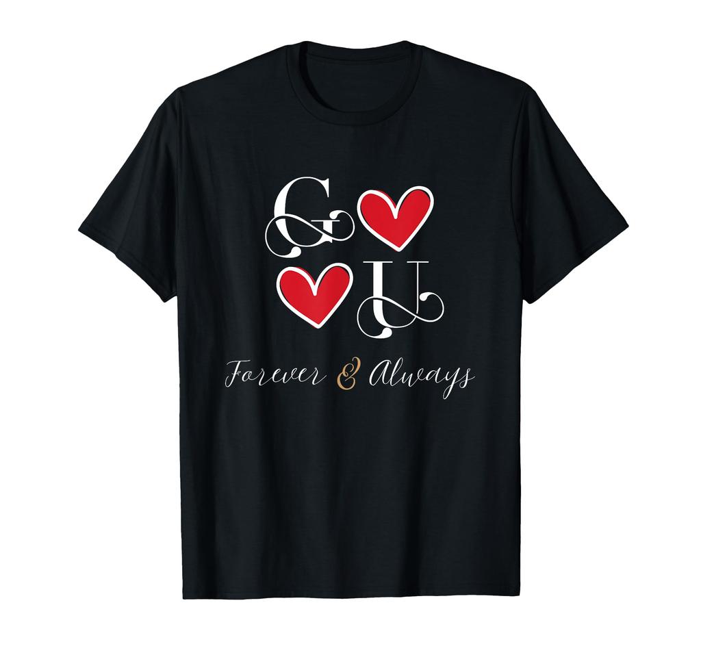 Couple Anniversary G&U Initials, Dating, Marriage, Wedding, T-Shirts