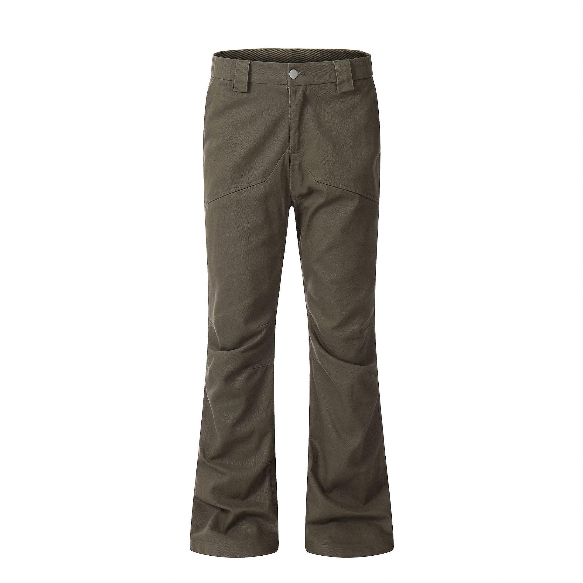 

OREETA American Design Solid Color Micro Flare Cargo Pants - Retro Slimming Streetwear