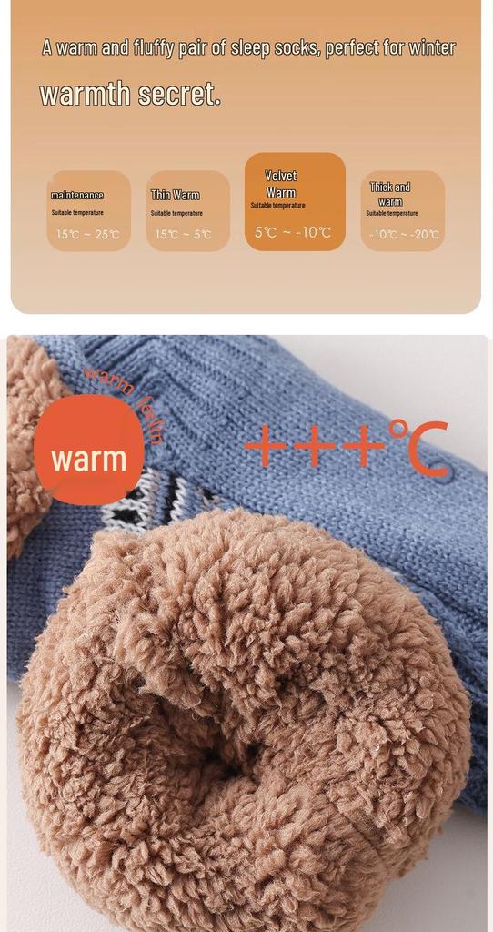 Damen-Fleece-gefütterte Kniestrümpfe - Gemütliche Plüsch-Schlafsocken für Herbst und Winter