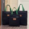 New Canvas Solid Color Student Office Workers Unisex Simple Lunch Box Bag Tote Bag Leisure Bag
