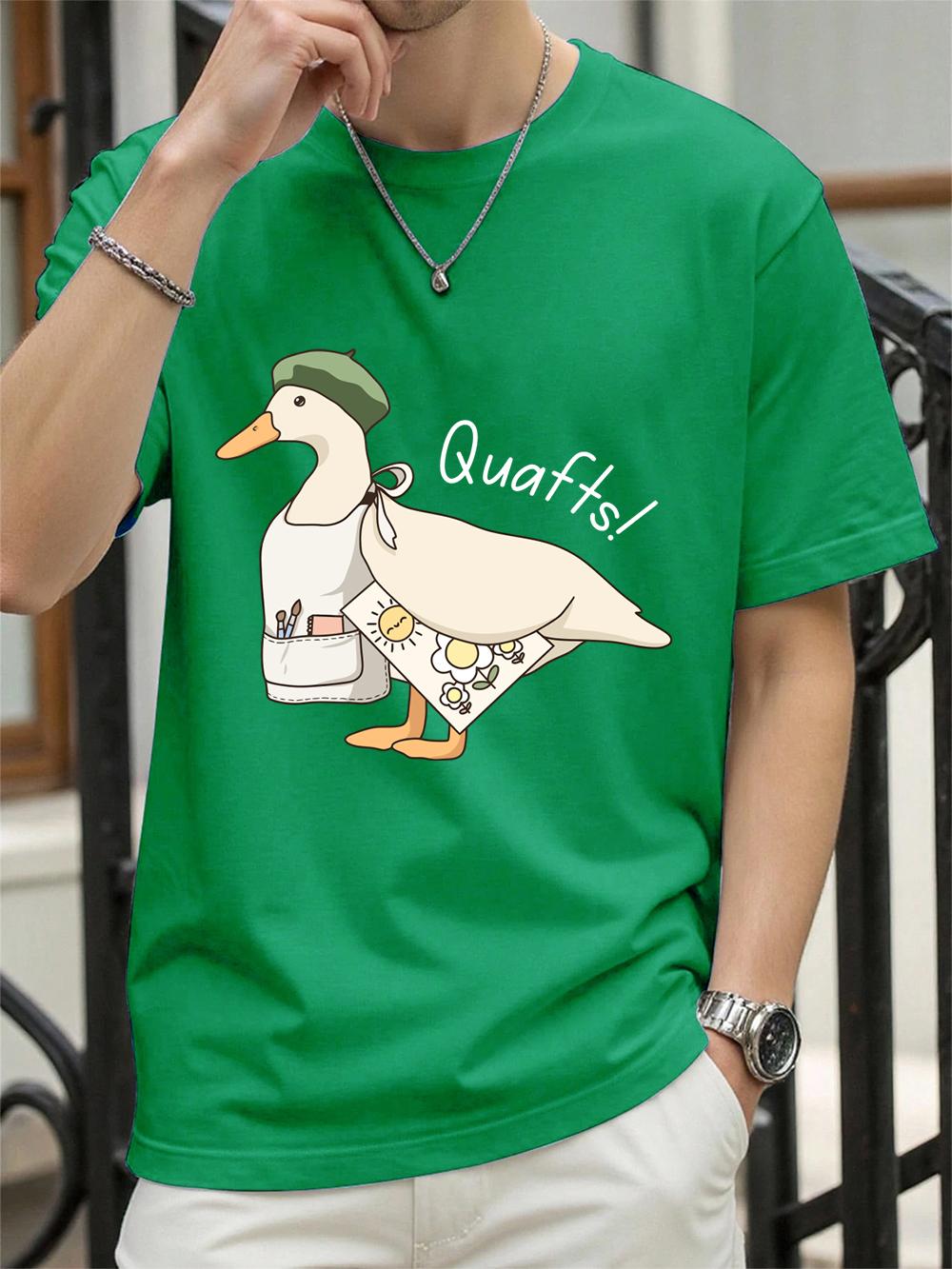 Большой Гусь, Который Любит Рисовать, Печатает Футболки Женские Летние Хлопковые Топы С Круглым Вырезом Удобная Свободная Футболка Повседневная Женская Одежда S