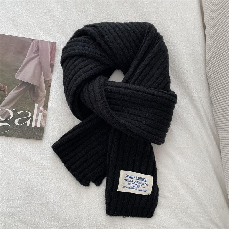 

New red knitted wool scarf girls winter new versatile high-end scarf Christmas