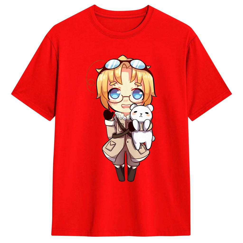 Hetalia Achsenmächte T-Shirt Sommer Baumwoll-T-Shirts Für Unisex Harajuku Lässiges T-Shirt Kurzärmelig Ästhetische Kleidung
