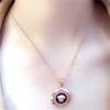 Exquisite Russian Purple Gold Luxury Round Exquisite Pendant European And American Fashion Rose Gold Plated Hollow Necklace Jewelry