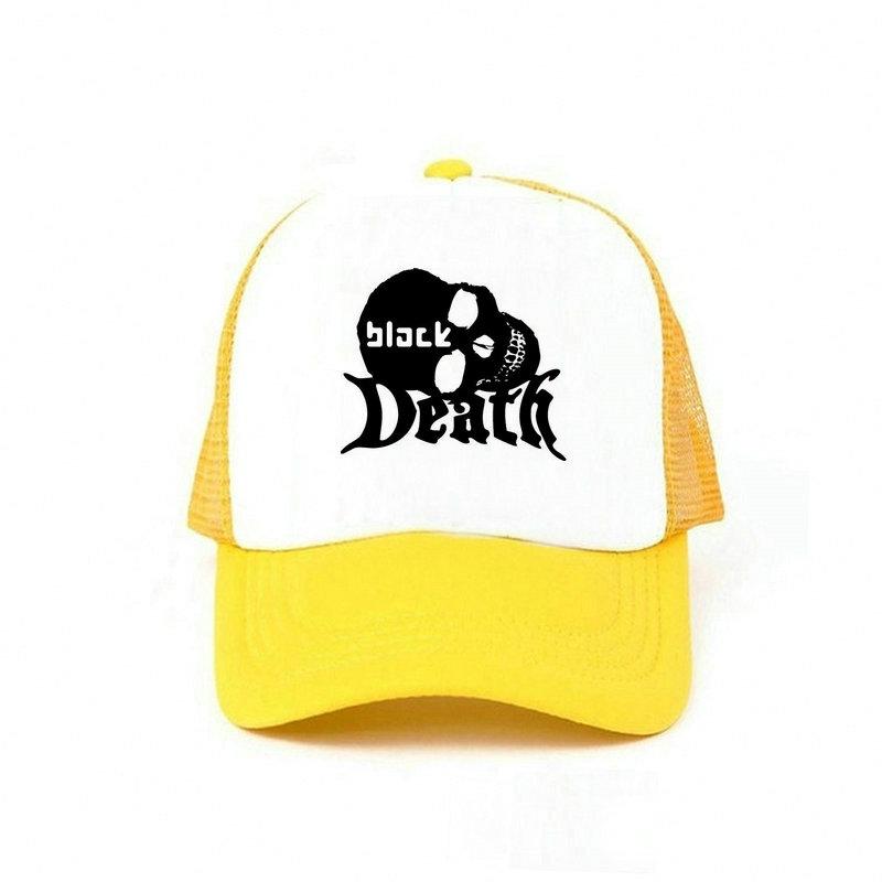 Der schwarze Tod-Sommerhut, mittelalterliches Leben, Überleben, Spiel, Hüte, Kappe, Unisex, gefallener Schädel, Trucker-Kappe, grausame Krankheit, Baseballkappe, YY462