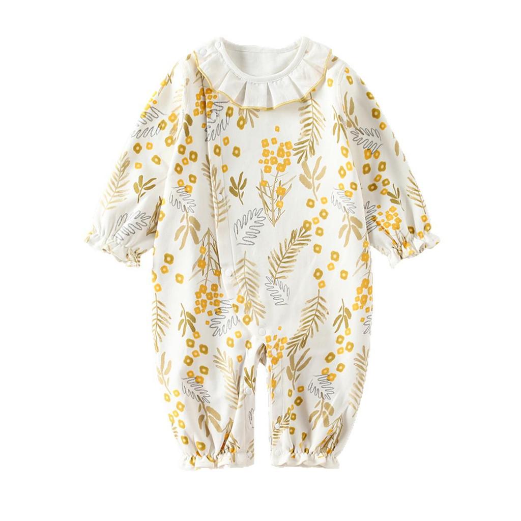 A-Class Cotton Baby Girl Romper - Princess Style, All-Season Newborn Jumpsuit
