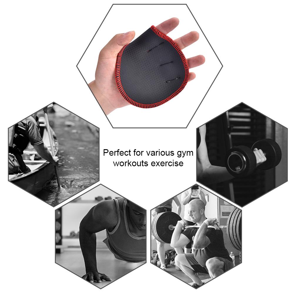 1 Pair Weight Lifting Weightlifting Protection Pads Gloves for Fitness Workout Exercise(Red)