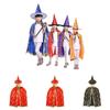 Dětský kostým kouzelníka na Halloween s pláštěm a kloboukem se vzorem hvězd
