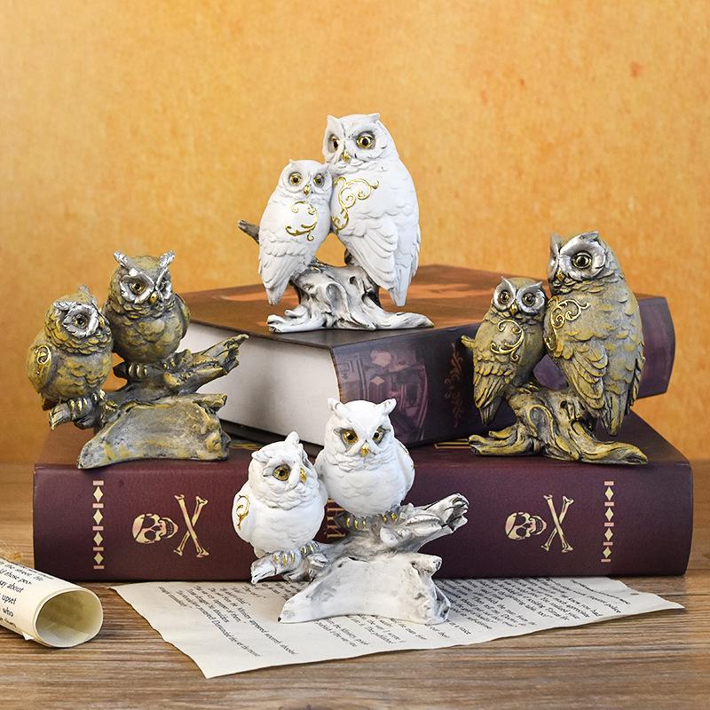 Owl Resin Handicrafts As Decorative Home Items for Living Room Soft Furnishing Display Pieces