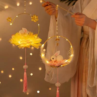 Atmosfer Taşınabilir Aydınlık Fener Parlayan Çocuk DIY El Sanatları Sevimli Dekorasyon