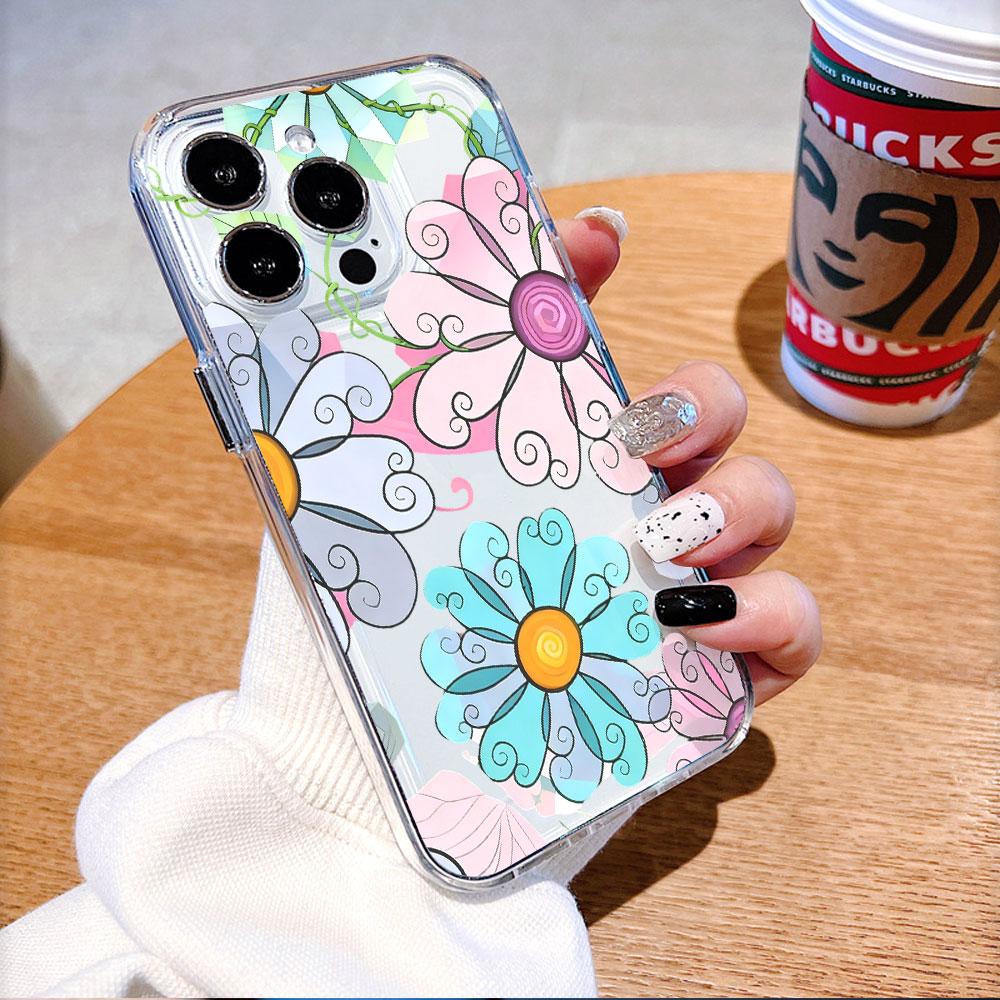 Stained Glass Style Colorful Flowers soft TPU Phone Case for Xiaomi Redmi Note 15 14 13 12 11 10 9 Pro Plus 4G 5G Soft Cover