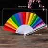 Rainbow Hand Fan,Pride Folding Hand Fan,Colorful Lgbts Hand Held Fan,Plastic Folding Fan for Music Festival Event Party