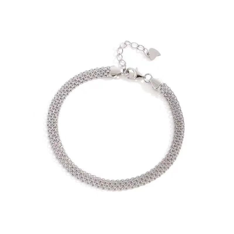 1PC hip-hop girlfriend chain is fashionable, cool and handsome, personalized and trendy, multi-layer lace woven round bead chain bracelet for women