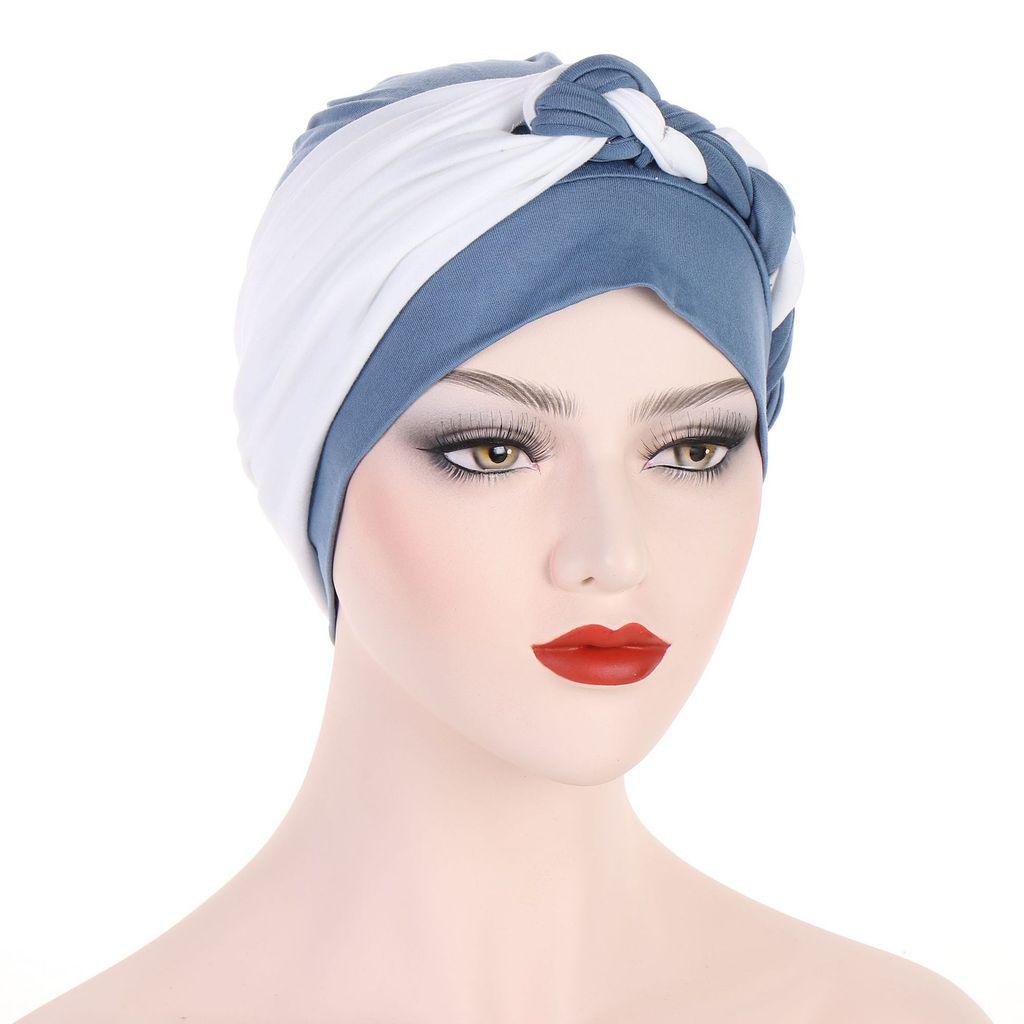 Comfortable Polyester Turban Hat With Braid Design For Men And Women