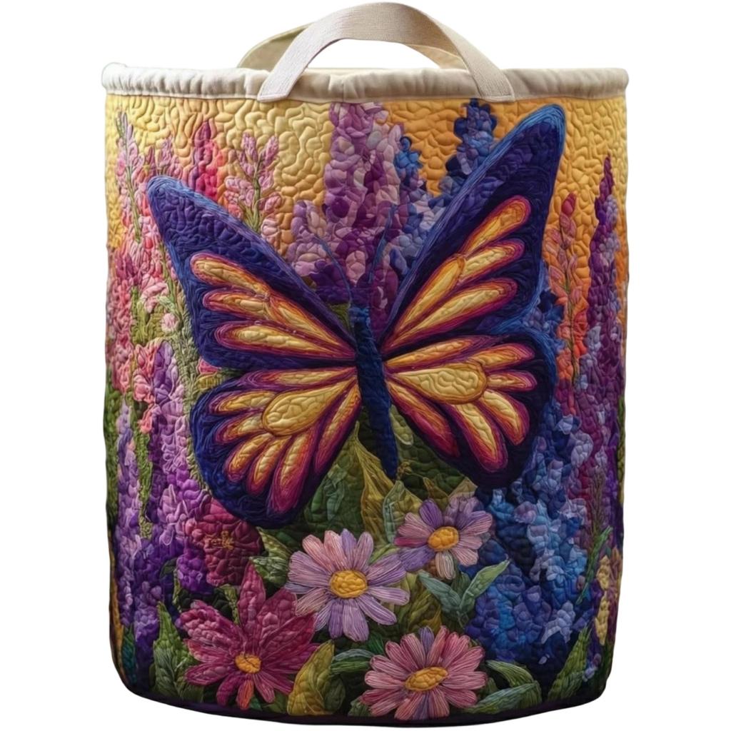 Large Quilted Laundry Storage Basket 51x71cm Durable Fabric Organizer with Handles for Clothes Toys and Household Items