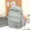 Schoolbag Korean Version New Letter Embroidered Backpack Trendy Retro Large Capacity Travel Backpack Campus Junior High School Student Schoolbag