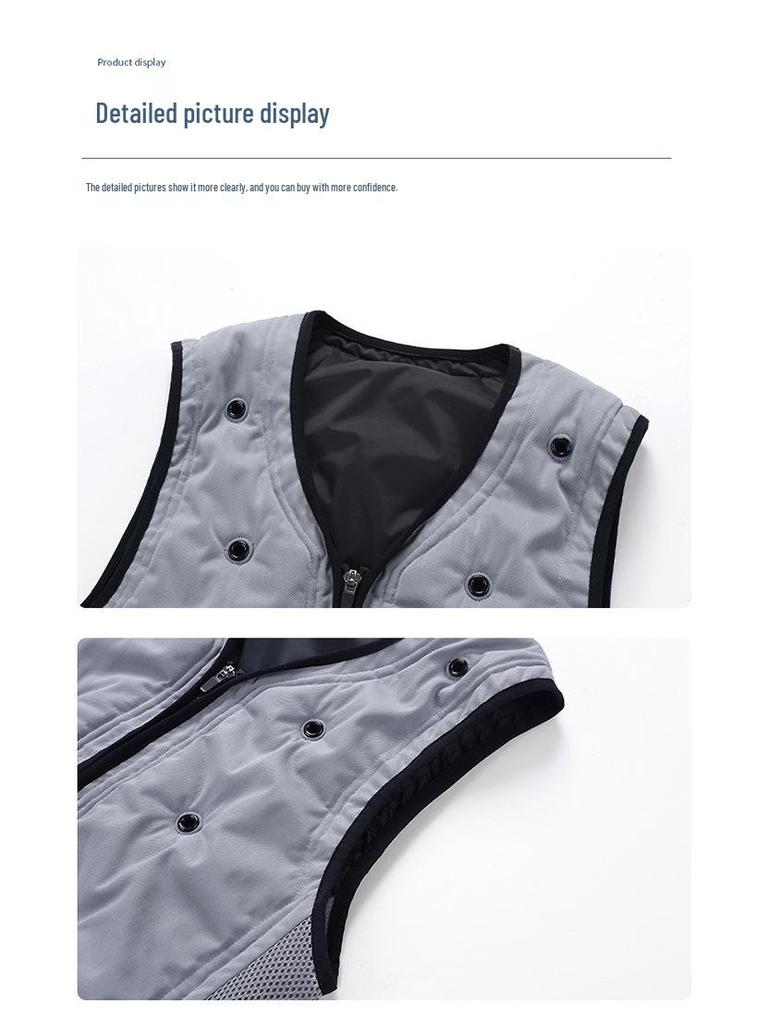 Sommerkühlweste zur Hitzschlagprävention im Freien: Wasserkühlung, Verdunstungskühlung für Fahrten oder Bauarbeiten