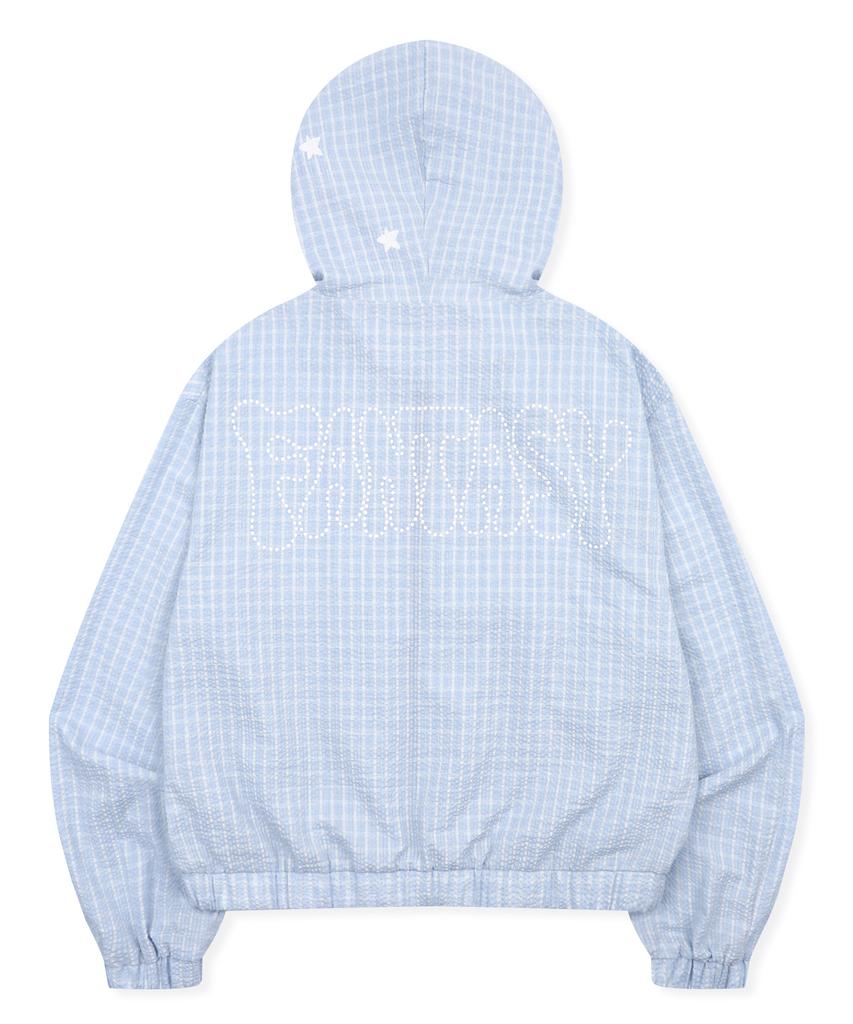 Glack Gzj002 Merlin Seersucker Check Windbreaker (Sky Blue)