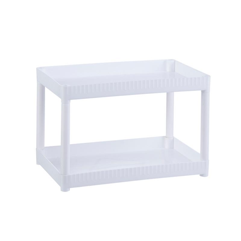 White Multilayer Desktop Storage Rack Kitchen Plastic Organizer Bathroom Countertop Cosmetic Storage Rack