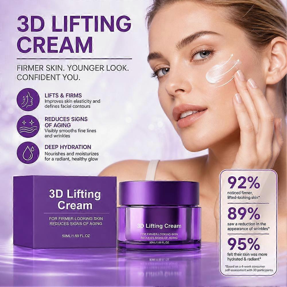 Crema Liftante 3D 50ml - Rassodante, Idratazione Profonda, Non Grassa, Tutti i Tipi di Pelle